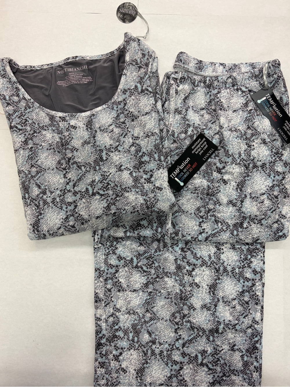 Nottibianche Snake Print Loungewear Set in Gray & White